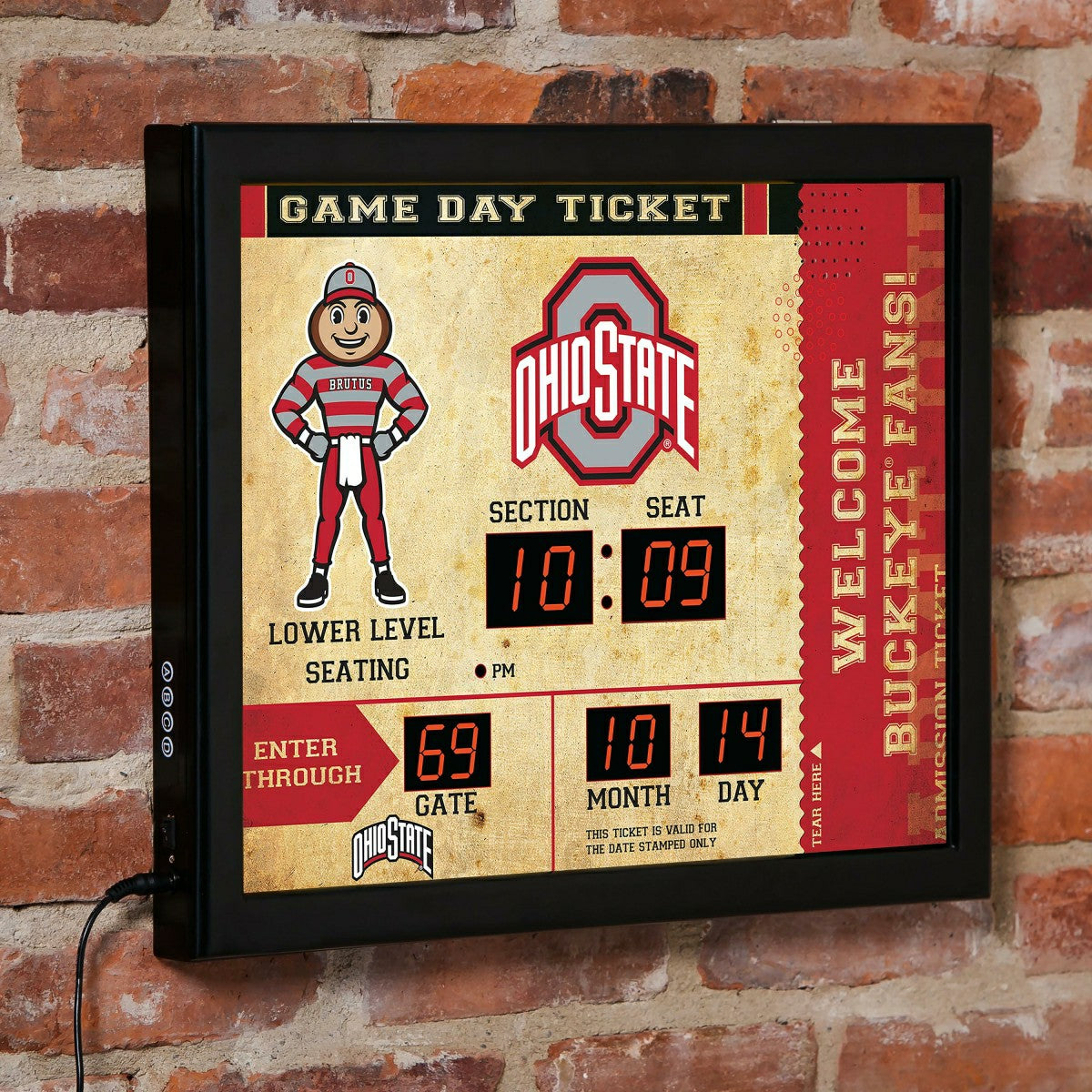 Team Sports America Recommended - Scoreboard Wall Clock, Ohio State
