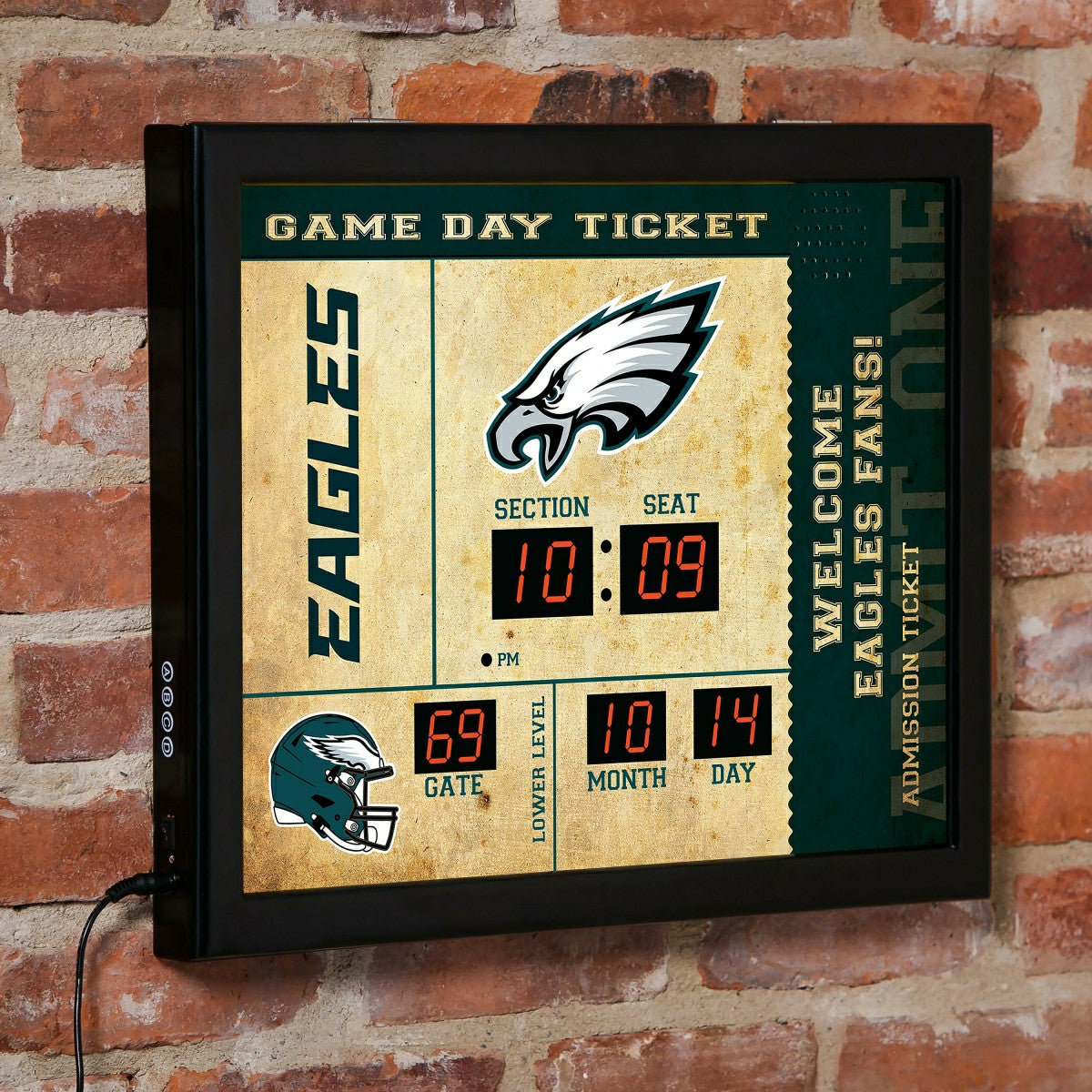 Team Sports America Exclusive - Bluetooth Scoreboard Wall Clock, Philadelphia Eagles