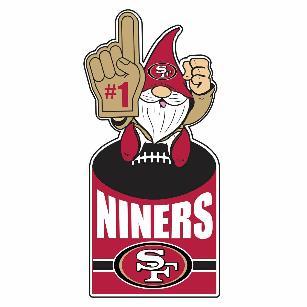 Team Sports America Classic - San Francisco 49ers Gnome Metal Sign 10"L x 30"H