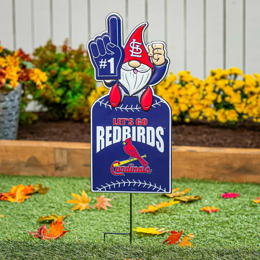 Team Sports America Best Seller - St Louis Cardinals Gnome Metal Sign 10"L x 30"H