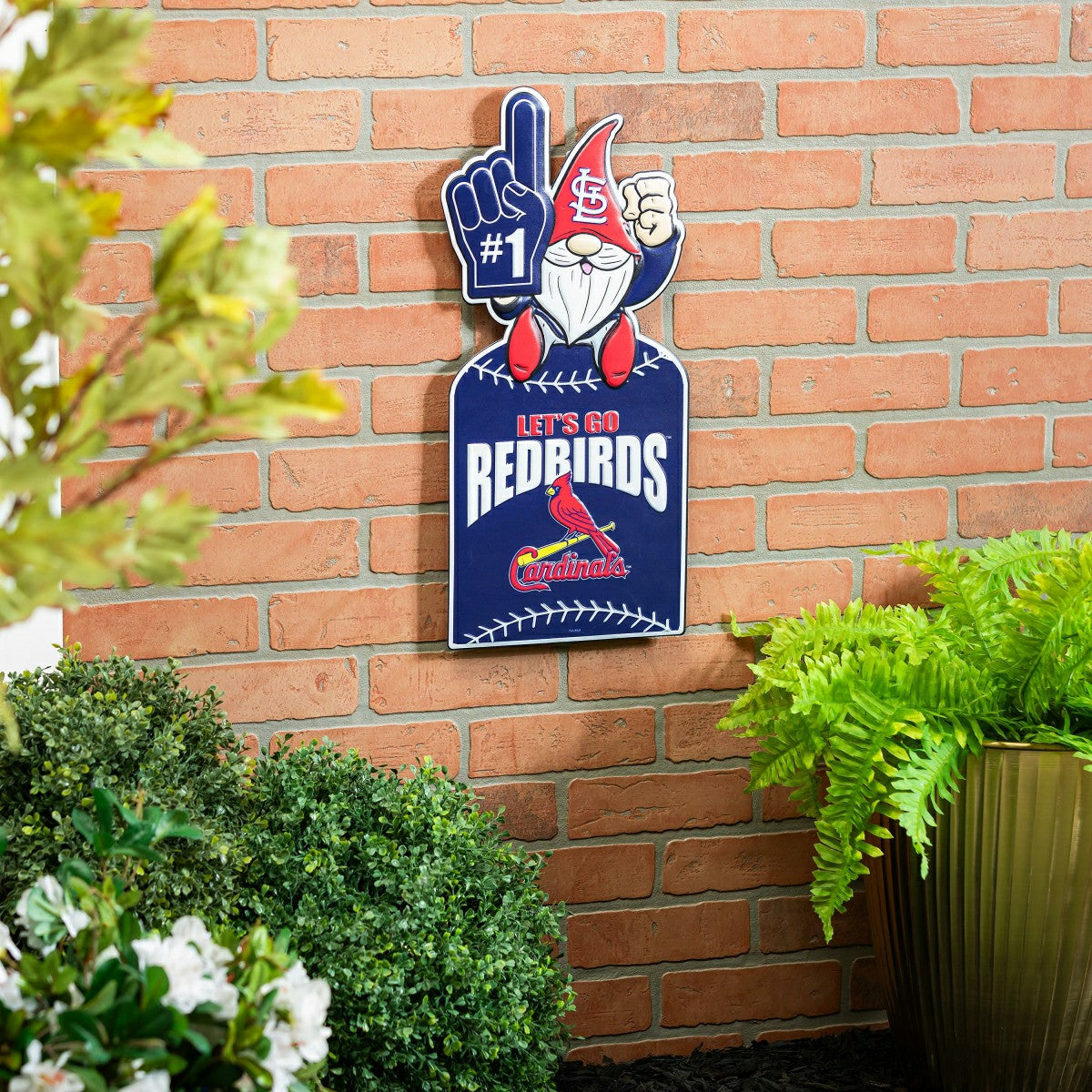 Team Sports America Best Seller - St Louis Cardinals Gnome Metal Sign 10"L x 30"H