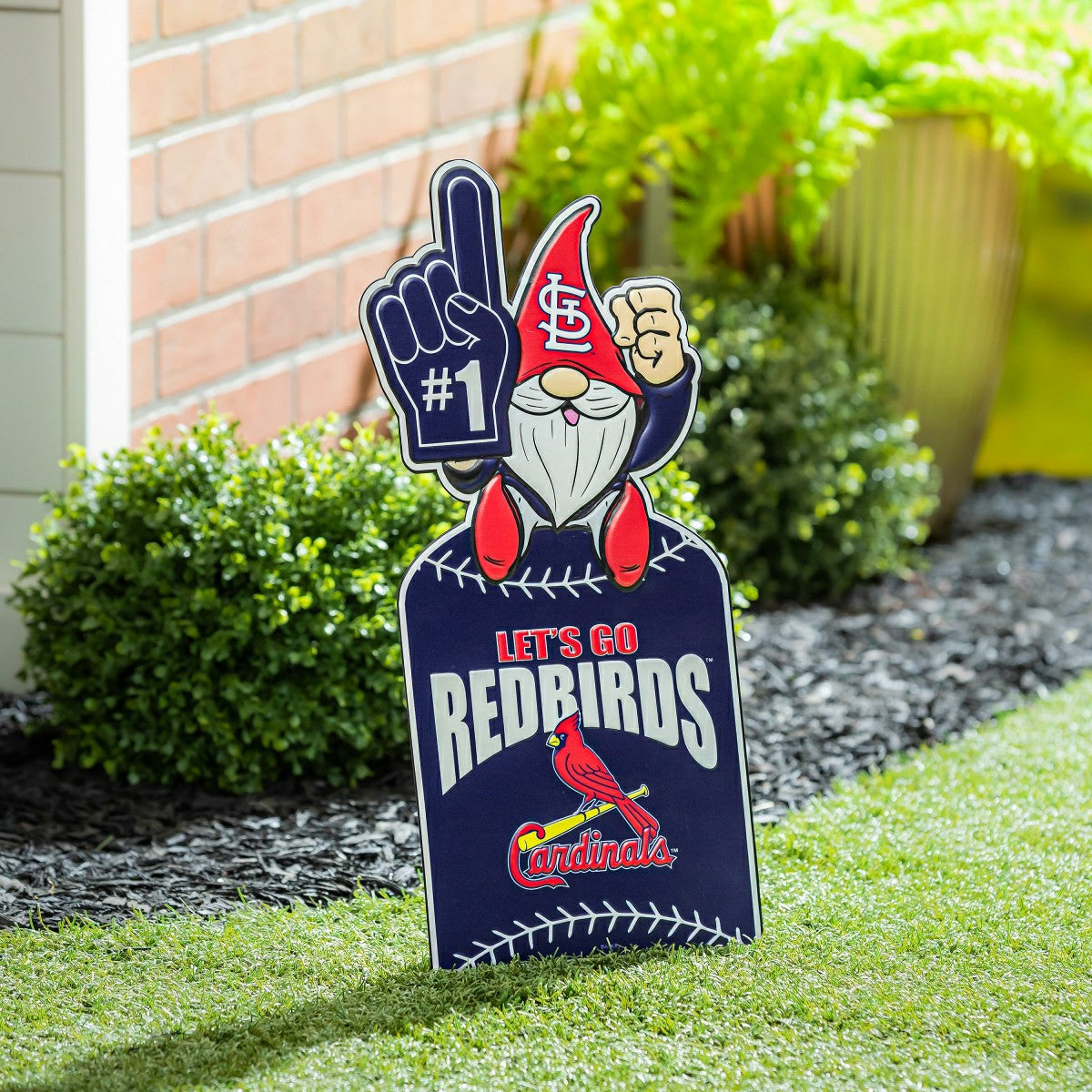 Team Sports America Best Seller - St Louis Cardinals Gnome Metal Sign 10"L x 30"H