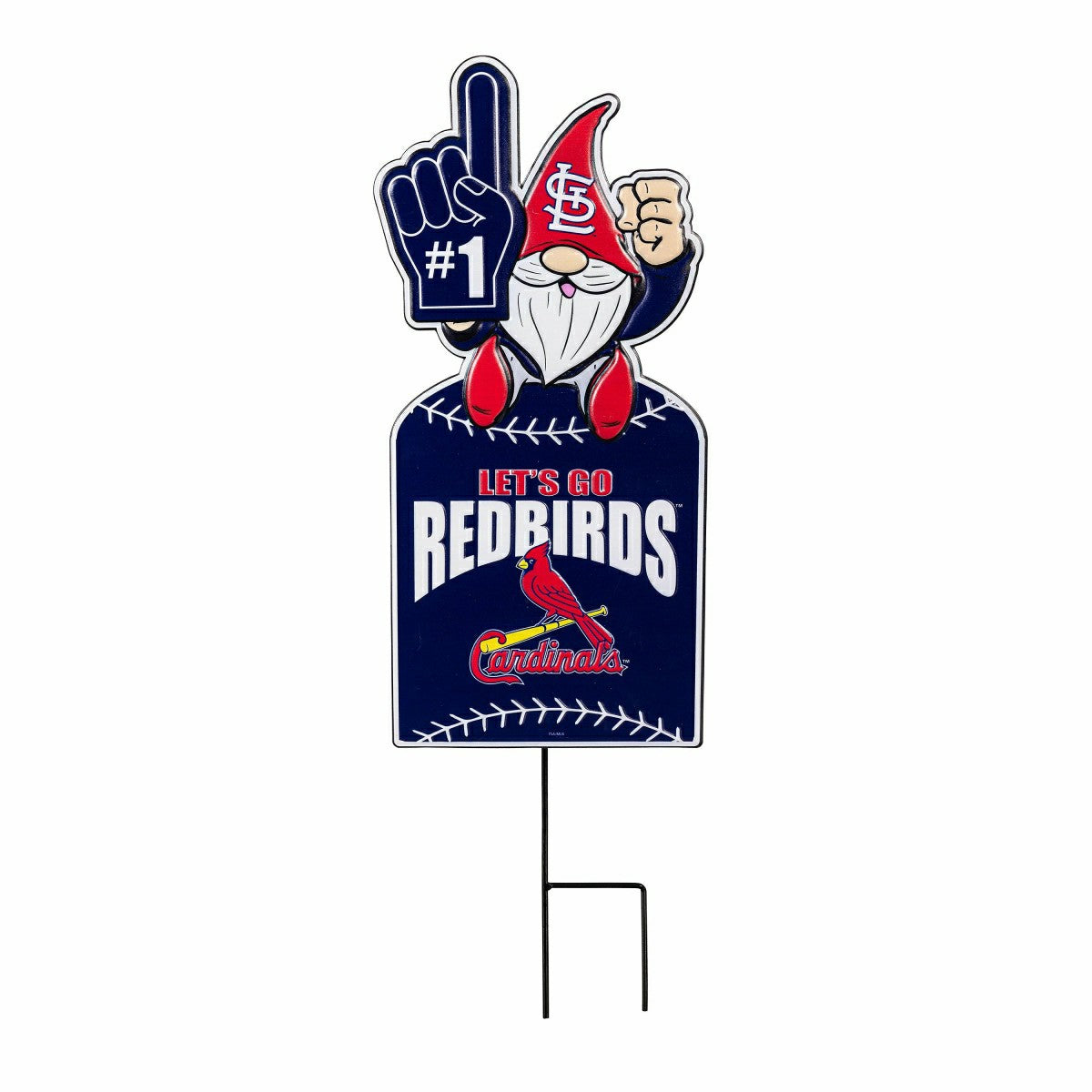 Team Sports America Best Seller - St Louis Cardinals Gnome Metal Sign 10"L x 30"H