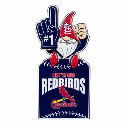 Team Sports America Best Seller - St Louis Cardinals Gnome Metal Sign 10"L x 30"H