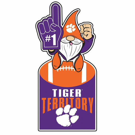 Team Sports America Classic - Clemson University Gnome Metal Sign 10"L x 30"H