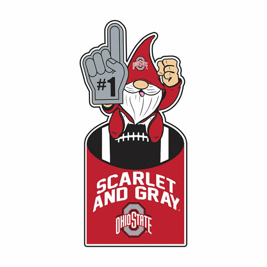 Team Sports America Exclusive - Ohio State University Gnome Metal Sign 10"L x 30"H