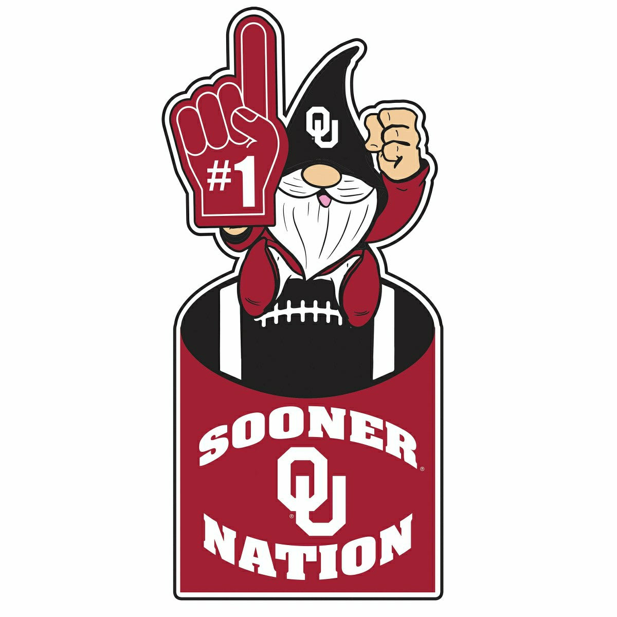 Team Sports America Signature - University of Oklahoma Gnome Metal Sign 10"L x 30"H