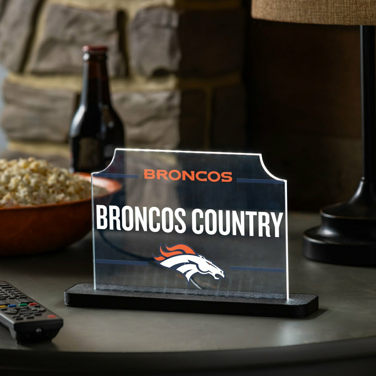 Team Sports America Trending - Denver Broncos NFL Football Rectangle Desklite LED Decor