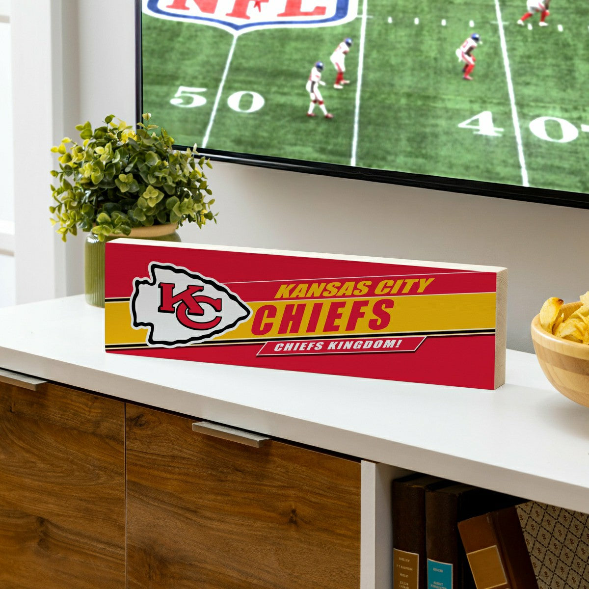 Team Sports America Recommended - Kansas City Chiefs Mantle Sign, Down Home Fans, 5x18