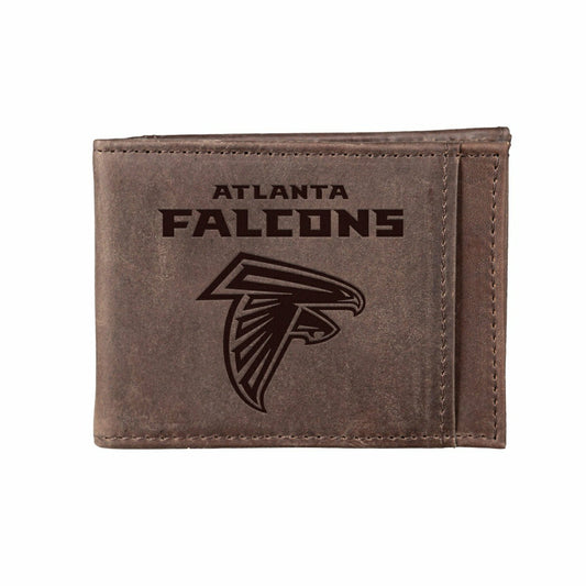 Team Sports America Classic - Front Pocket Wallet w/ RFID Blocking, Atlanta Falcons, Brown