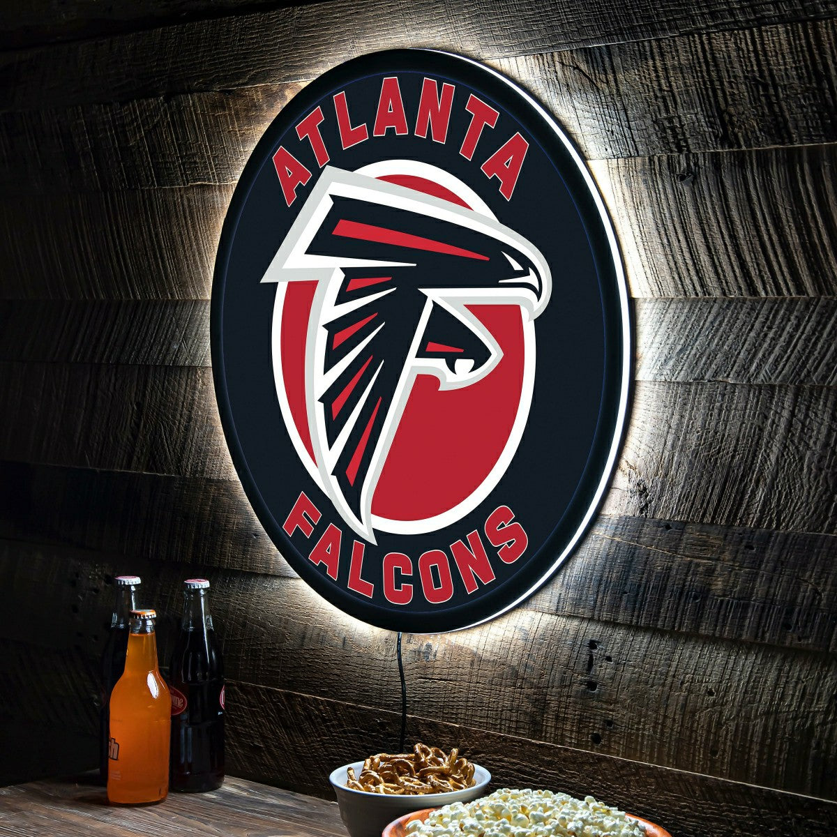 Team Sports America Essential - LED Wall Decor, Round, Atlanta Falcons