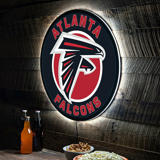 Team Sports America Essential - LED Wall Decor, Round, Atlanta Falcons