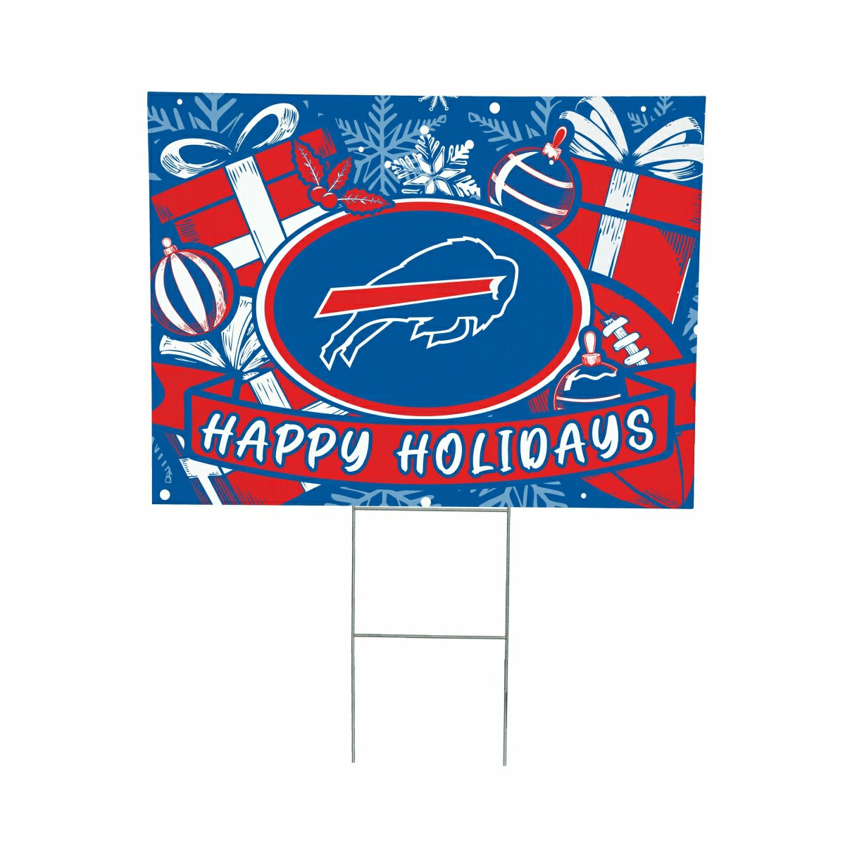 Team Sports America Essential - Buffalo Bills Yard Sign, Holiday