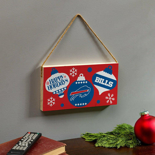 Team Sports America Classic - Buffalo Bills Holiday Wood Wall Sign, 6x11