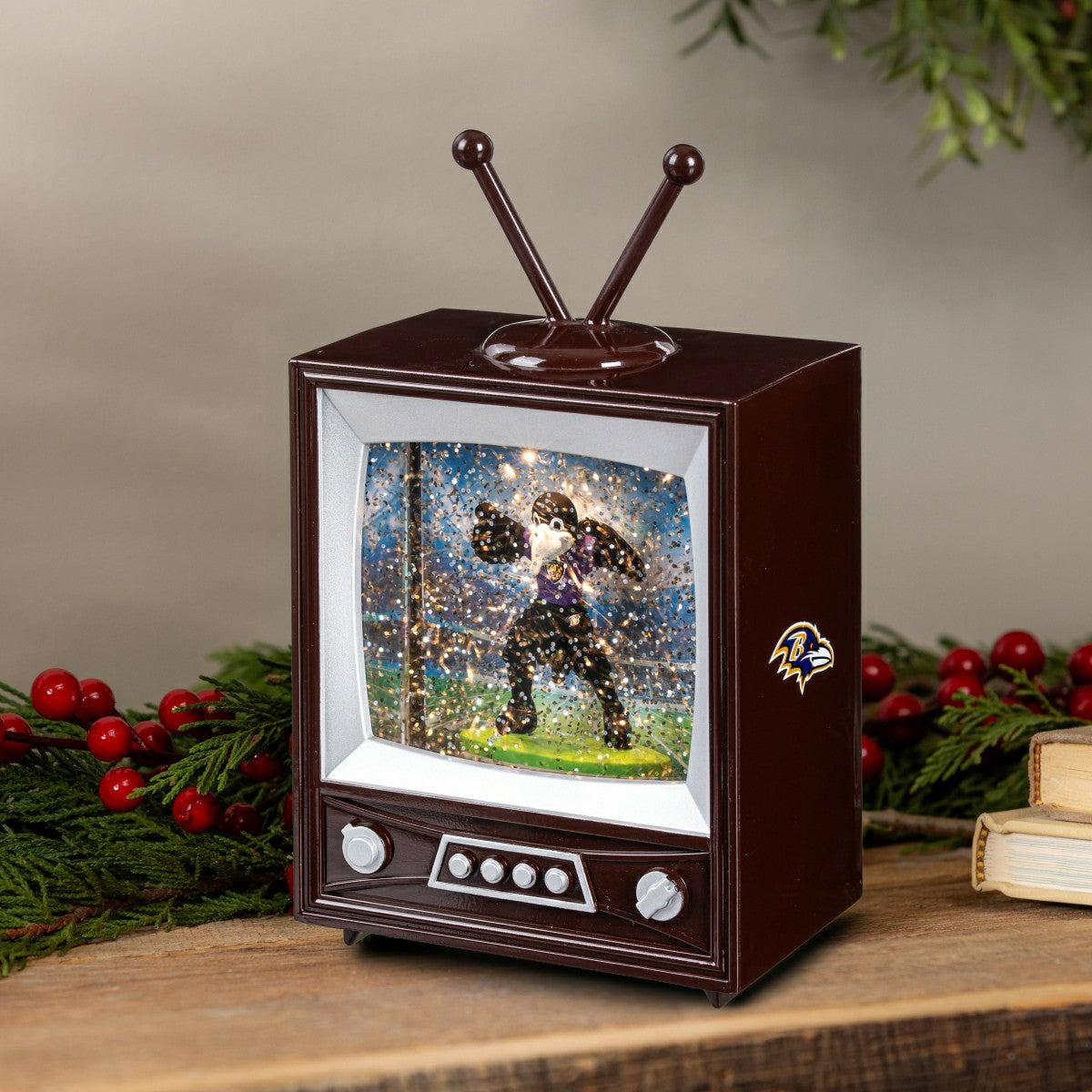 Team Sports America Classic - Baltimore Ravens Vintage TV Water Lantern