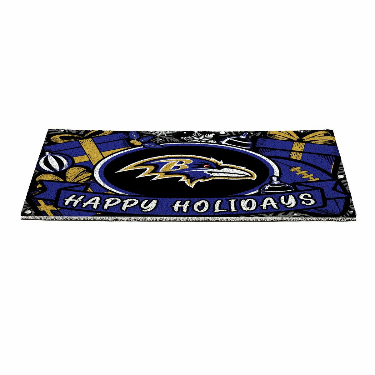 Team Sports America Best Seller - Baltimore Ravens Holiday PVC Mat, 28"x16"
