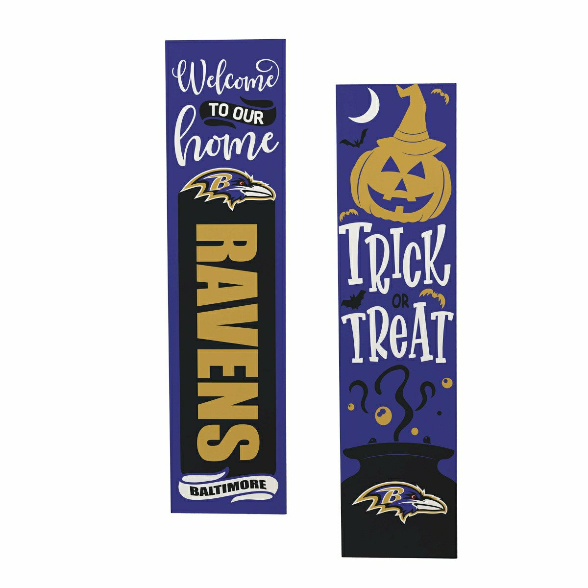 Team Sports America Exclusive - 47" Double Sided Leaner, Baltimore Ravens, Halloween