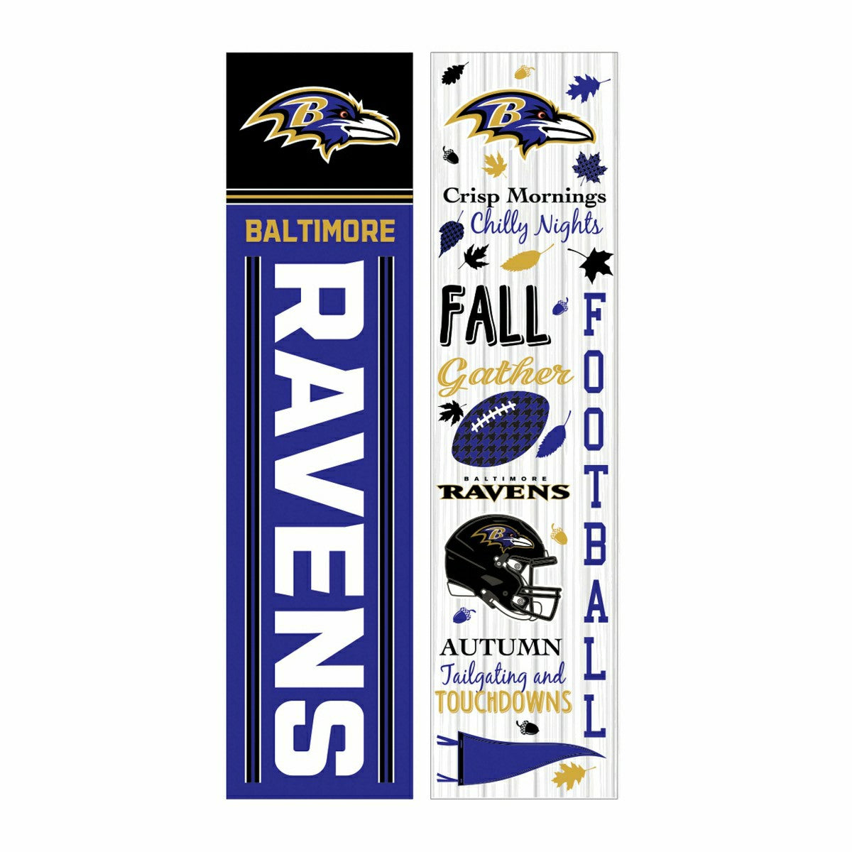Team Sports America Signature - 46" Double Sided Leaner, Baltimore Ravens, Fall Seasonal