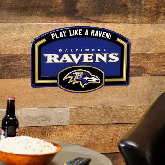 Team Sports America Value - Baltimore Ravens USA Embossed Steel Wall Sign, 11" x 17"