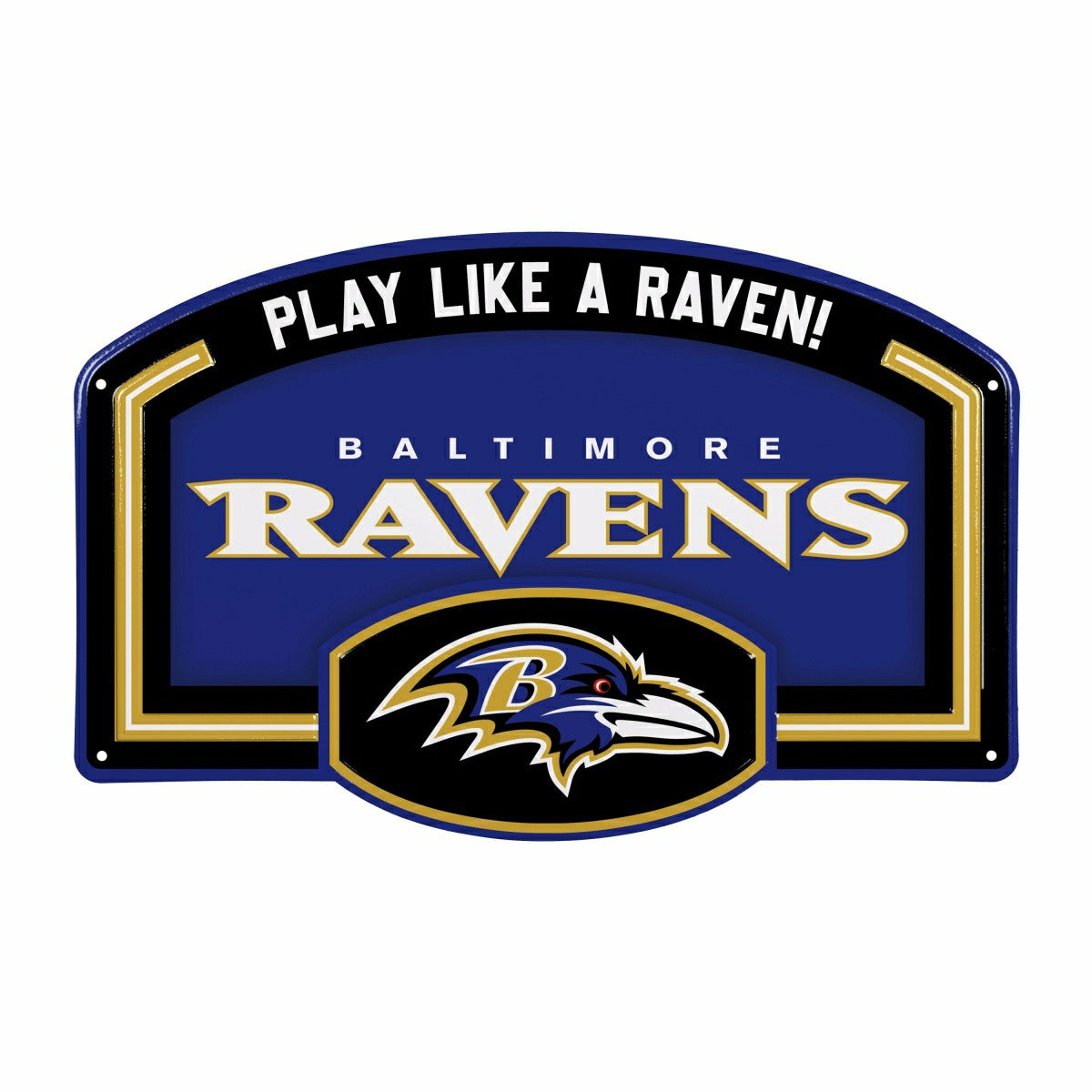 Team Sports America Value - Baltimore Ravens USA Embossed Steel Wall Sign, 11" x 17"