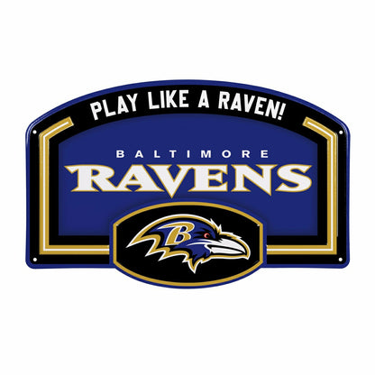 Team Sports America Value - Baltimore Ravens USA Embossed Steel Wall Sign, 11" x 17"