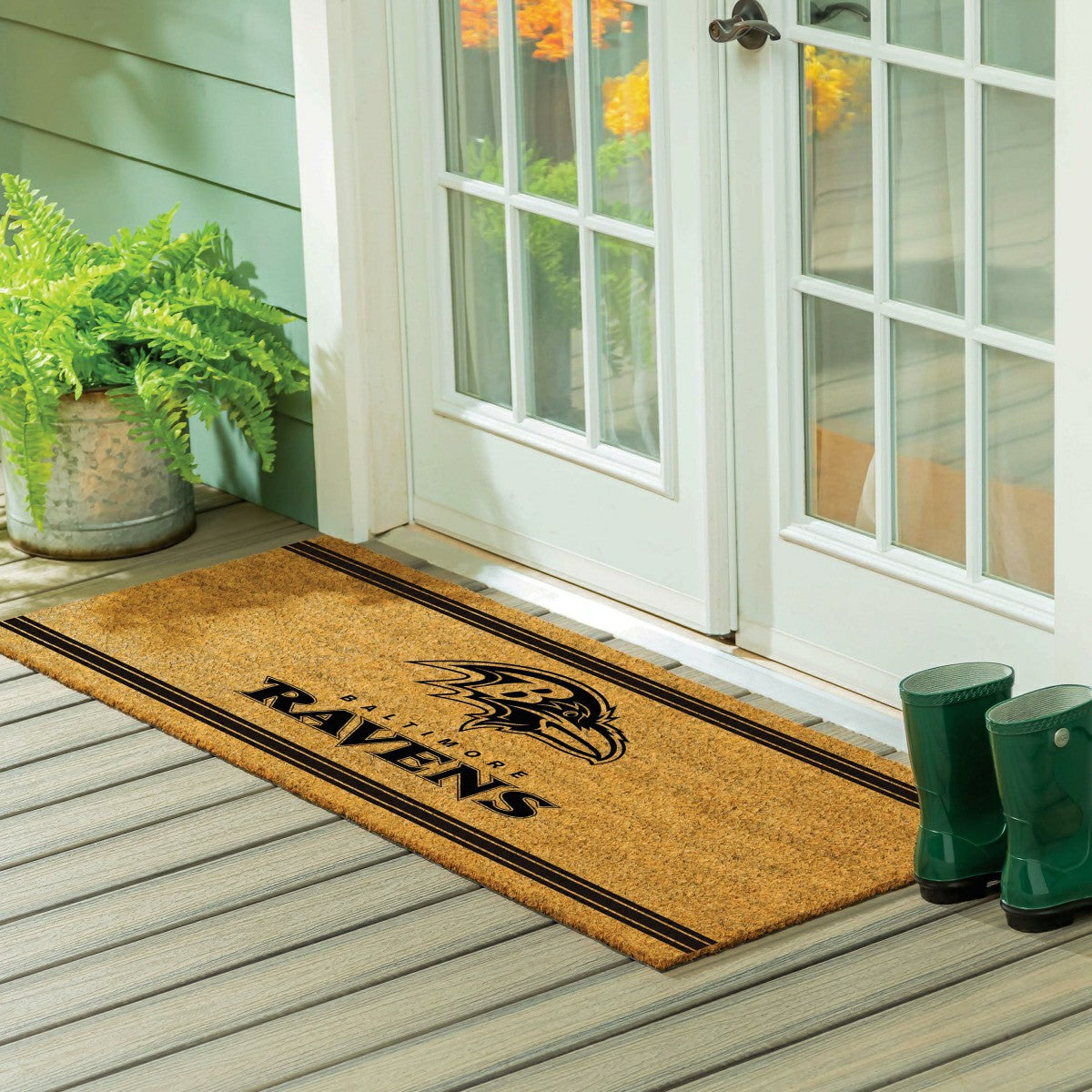 Team Sports America Signature - Baltimore Ravens Extra Large One Color Coir Mat, 60"x24"
