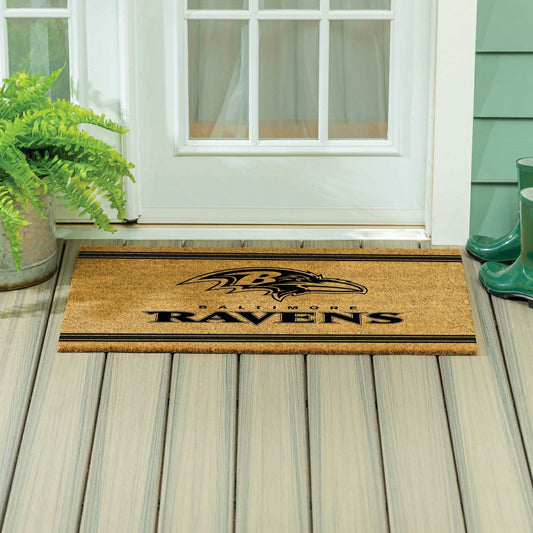 Team Sports America Essential - Baltimore Ravens Large One Color Coir Mat, 36"x24"