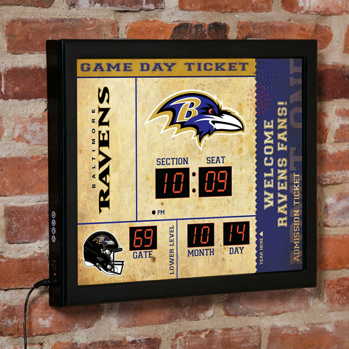 Team Sports America Value - Scoreboard Wall Clock, Baltimore Ravens
