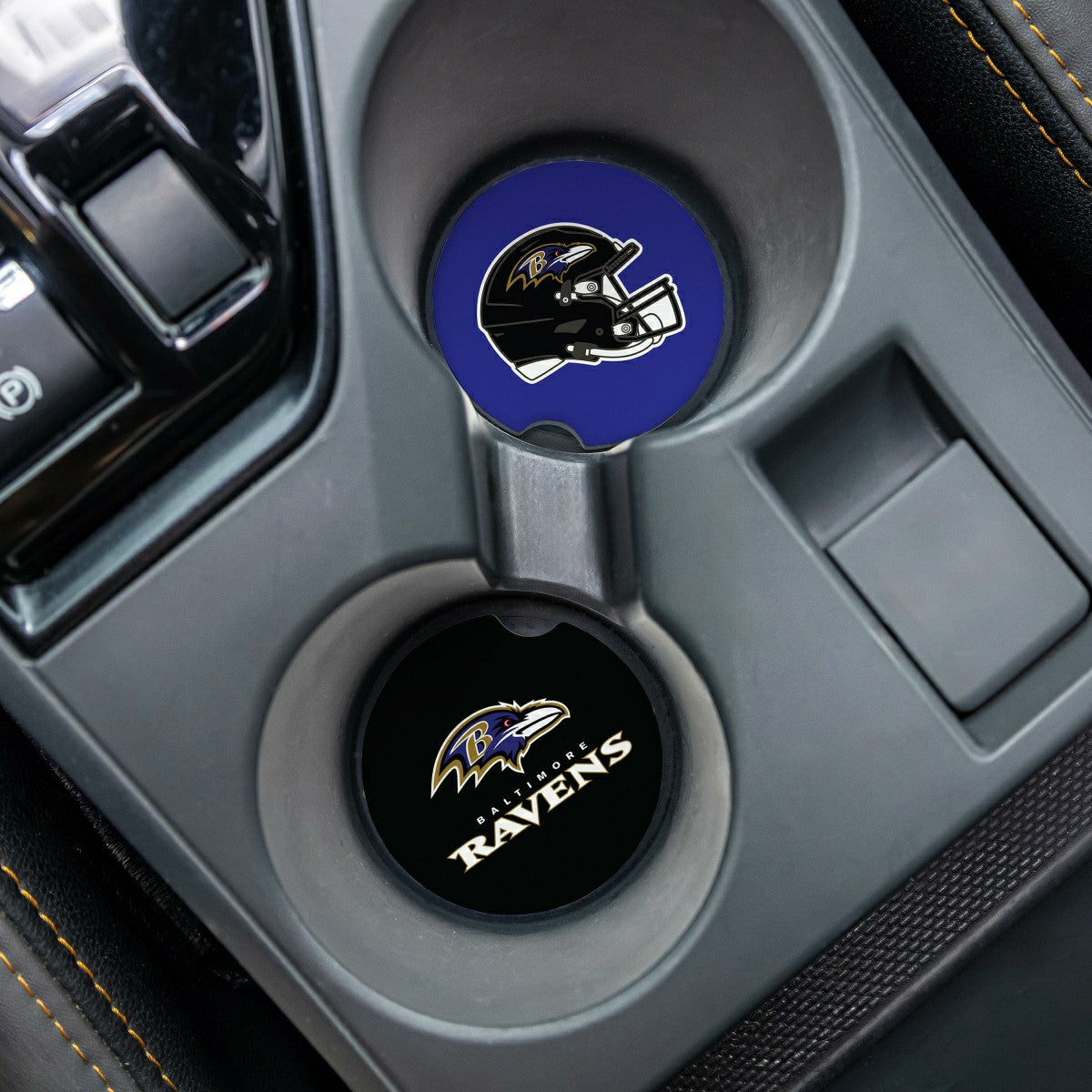 Team Sports America Best Seller - Baltimore Ravens Car Coaster Set, 2pc