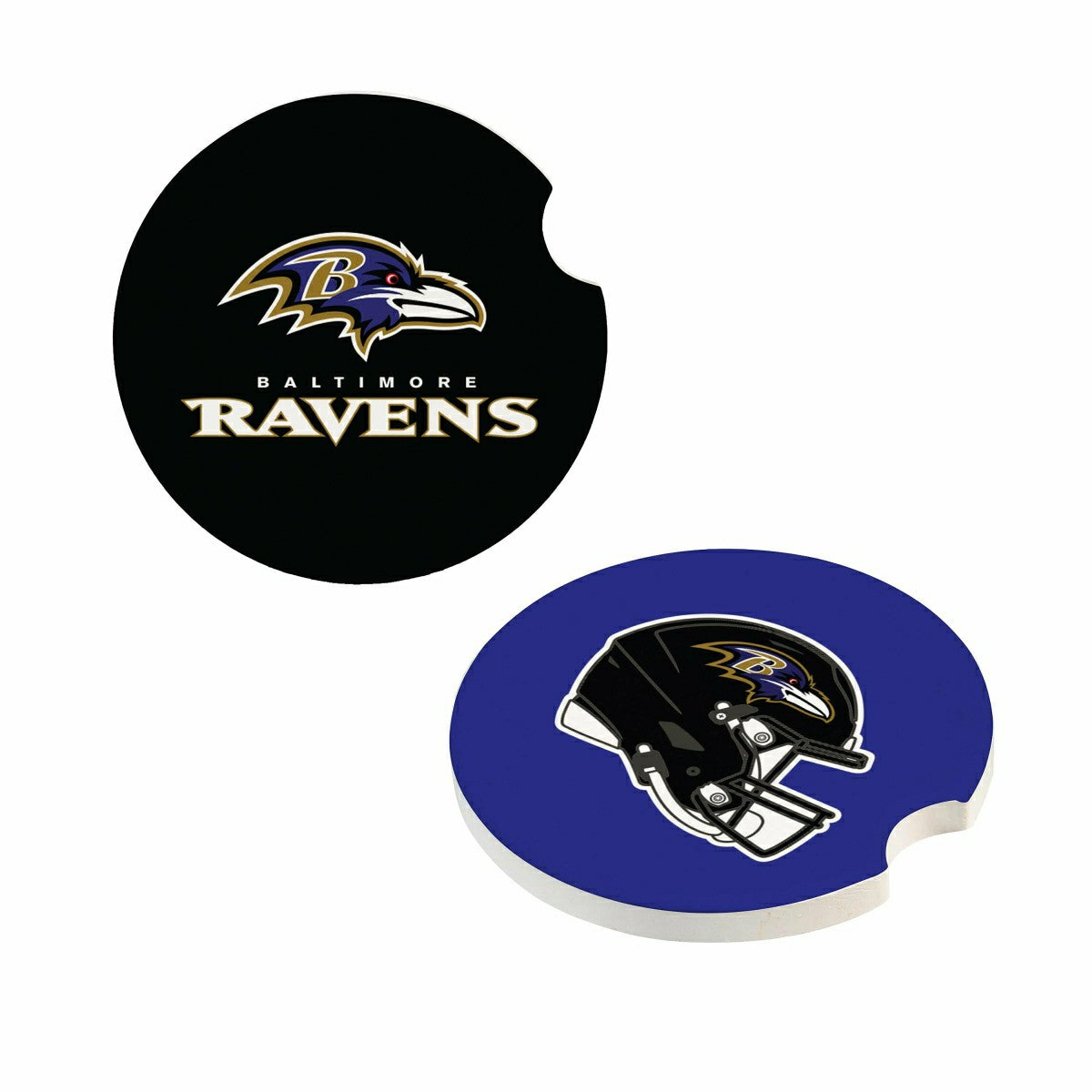 Team Sports America Best Seller - Baltimore Ravens Car Coaster Set, 2pc