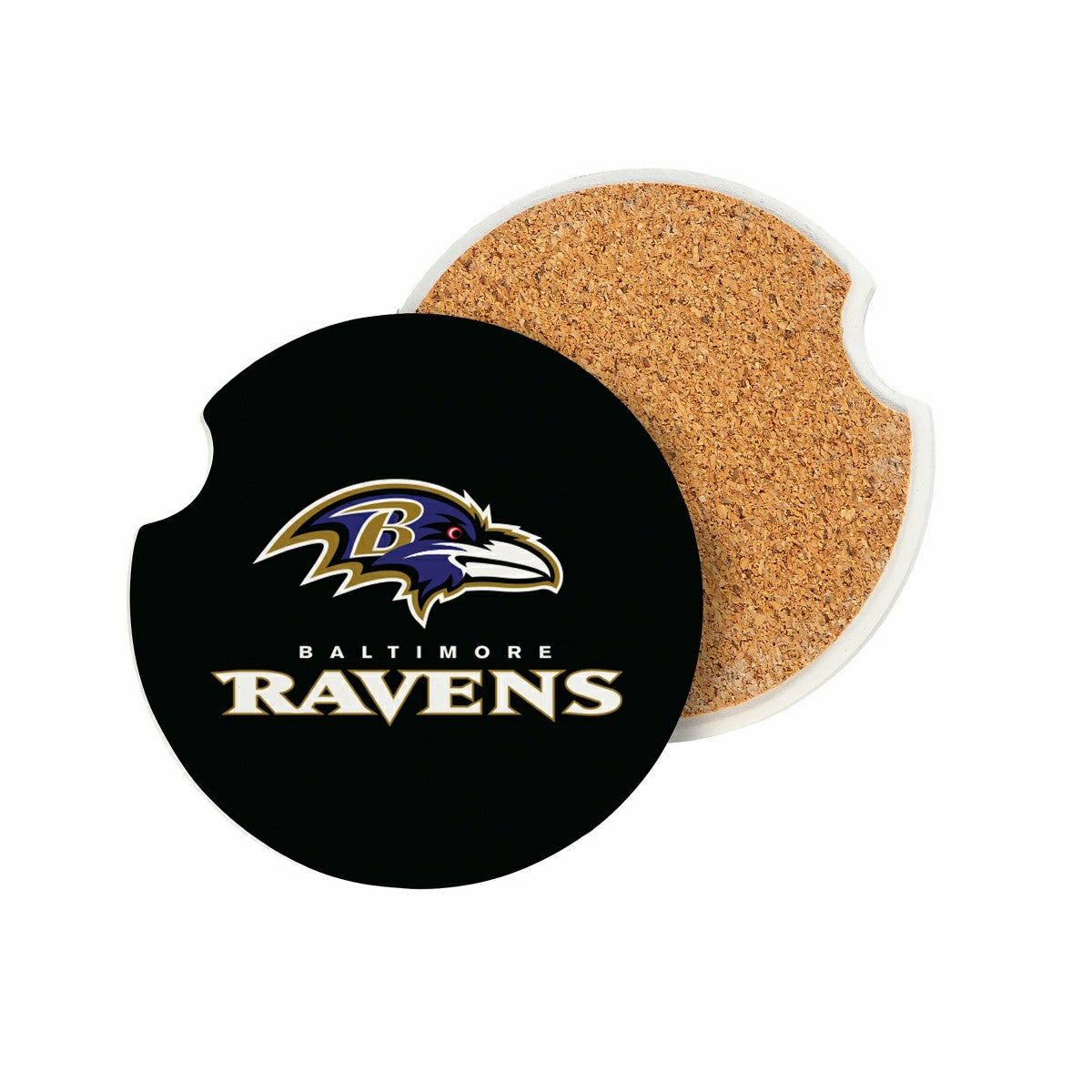 Team Sports America Best Seller - Baltimore Ravens Car Coaster Set, 2pc