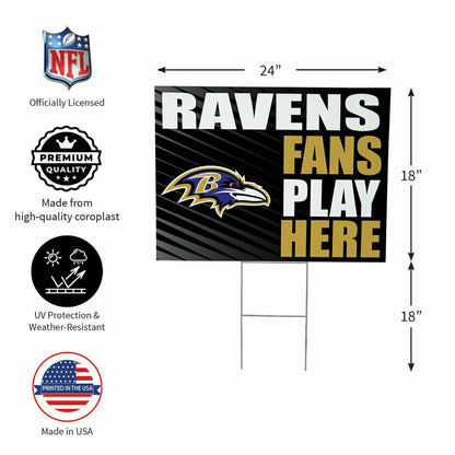 Team Sports America Signature - Baltimore Ravens Coroplast Yard Sign "Fans Play Here"