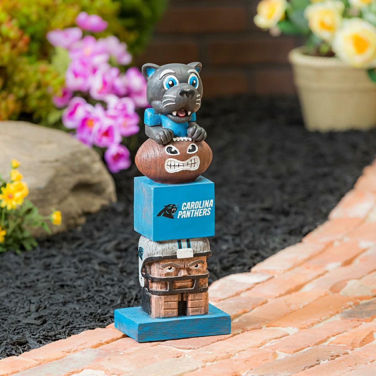 Team Sports America Essential - Carolina Panthers Tiki Team Totem Garden Statue
