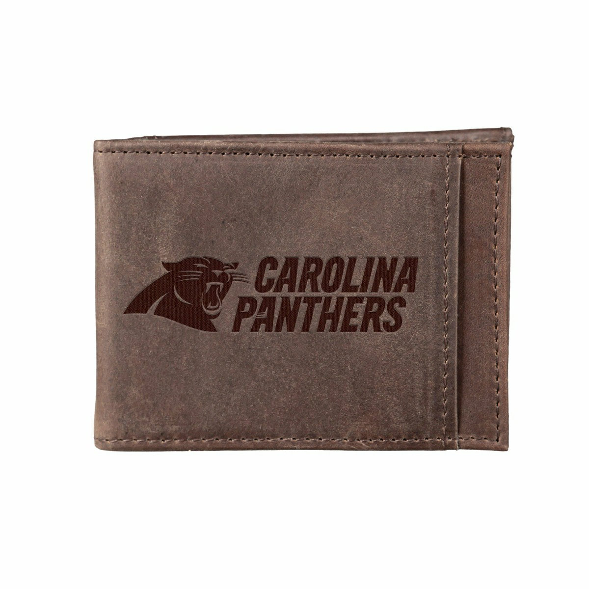 Team Sports America Recommended - Front Pocket Wallet w/ RFID Blocking, Carolina Panthers, Brown