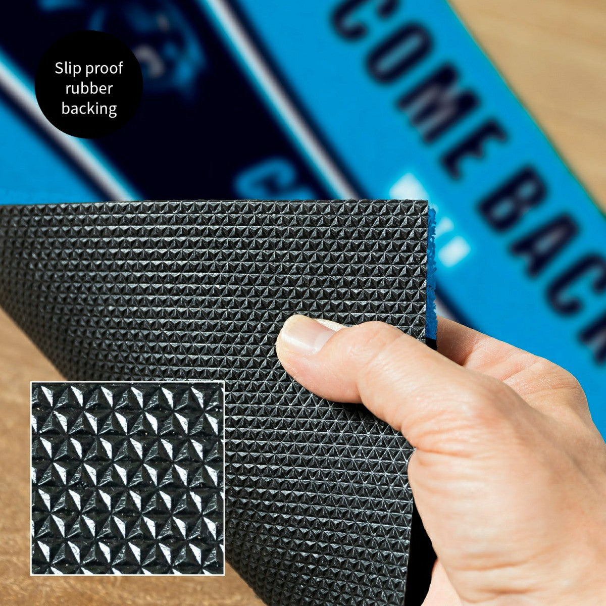 Team Sports America Value - 28" x 16" PVC Trapper Mat, Come Back with Tickets, Carolina Panthers