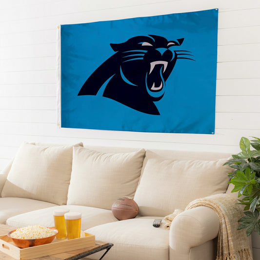 Team Sports America Recommended - Carolina Panthers Single Sided Flag w/ 2 Grommets, 3'x5'