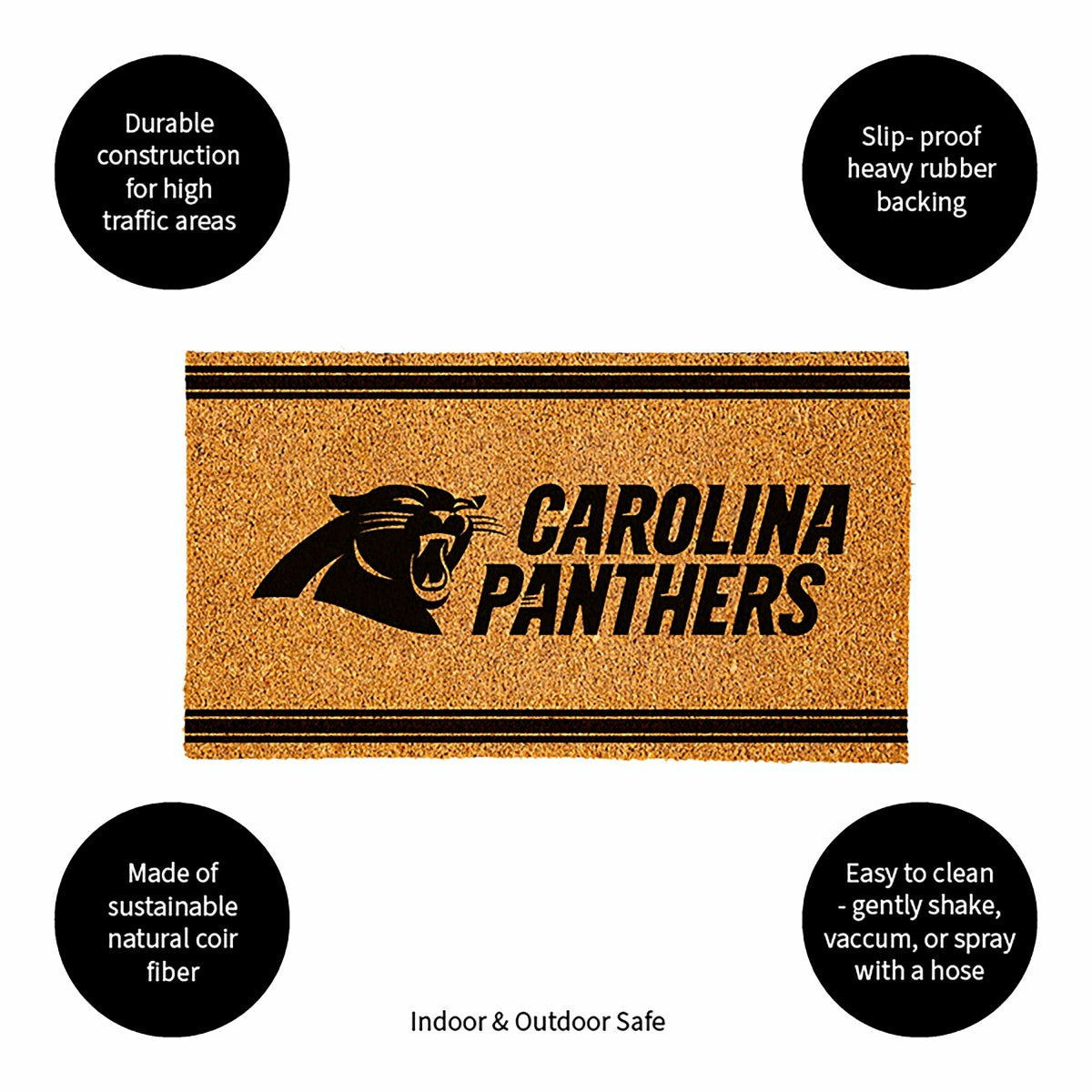 Team Sports America Signature - Carolina Panthers, Coir Mat 1C