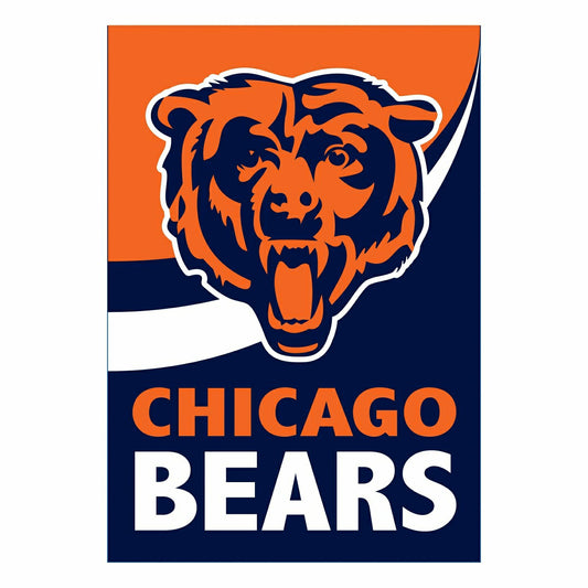 Team Sports America Exclusive - Chicago Bears Burlap Flag House Size
