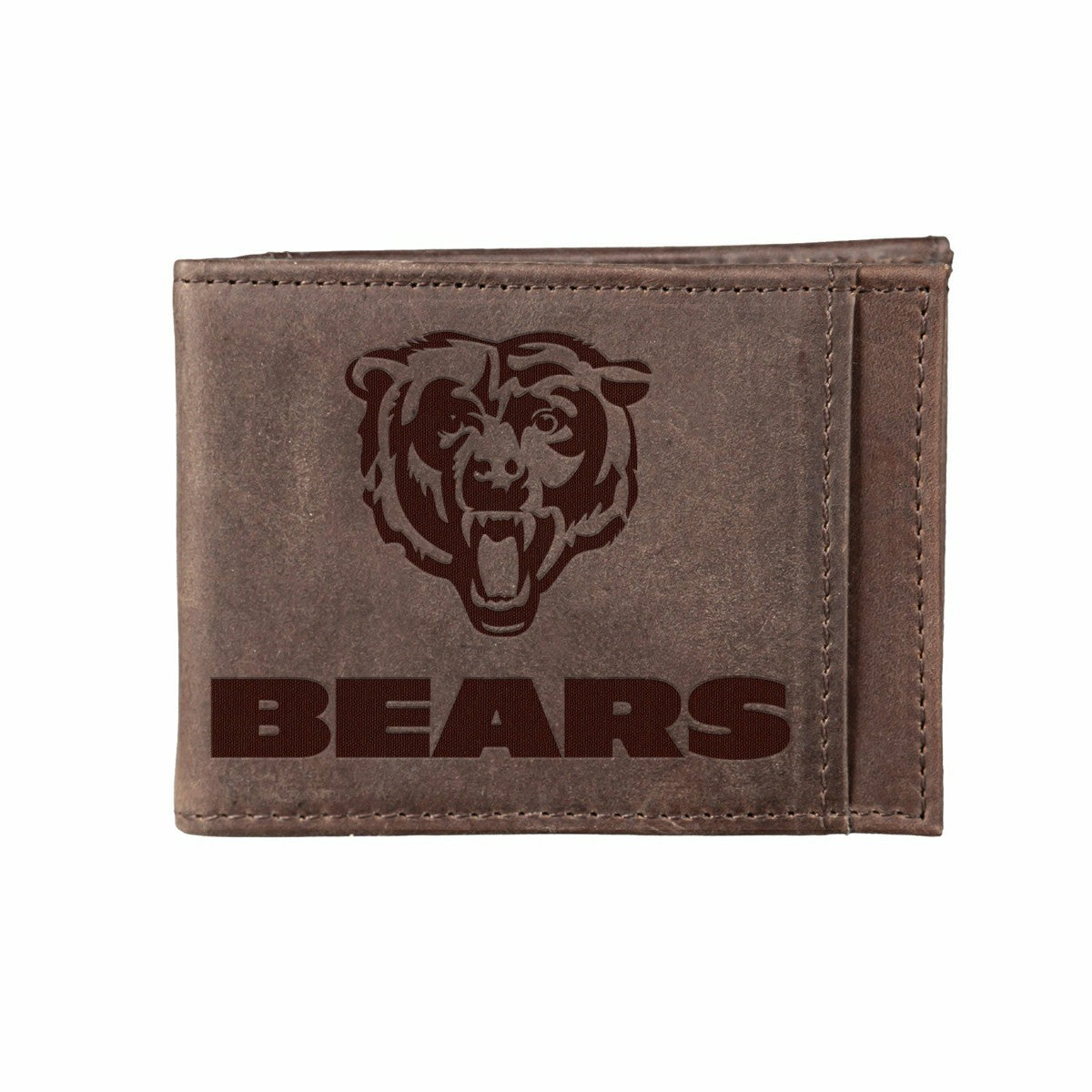 Team Sports America Exclusive - Front Pocket Wallet w/ RFID Blocking, Chicago Bears, Brown
