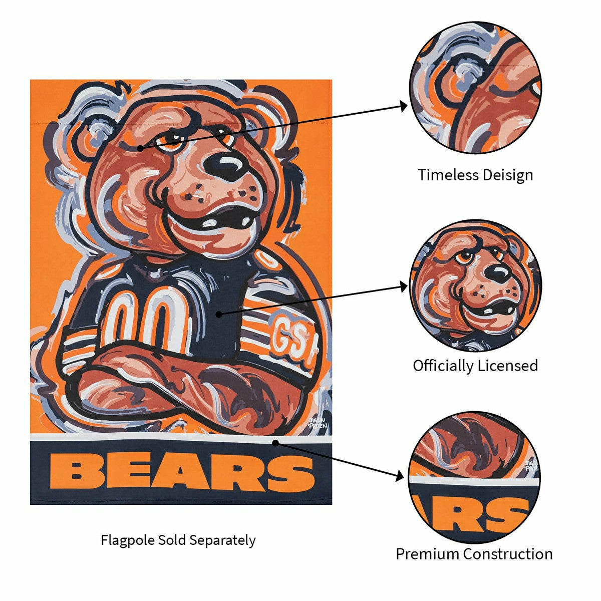 Team Sports America Recommended - Chicago Bears, Suede GDN Justin Patten