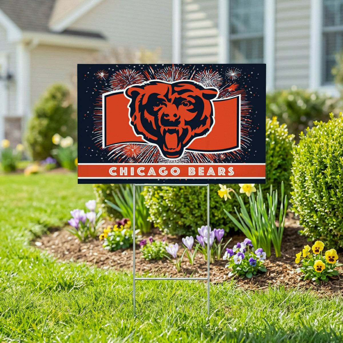 Team Sports America Classic - Chicago Bears Yard Sign, Patriotic