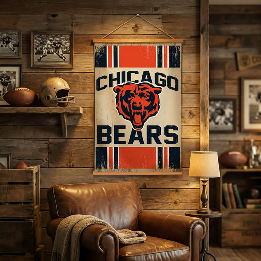 Team Sports America Essential - Chicago Bears, Canvas Wall Tapestry, Medium, 36x24