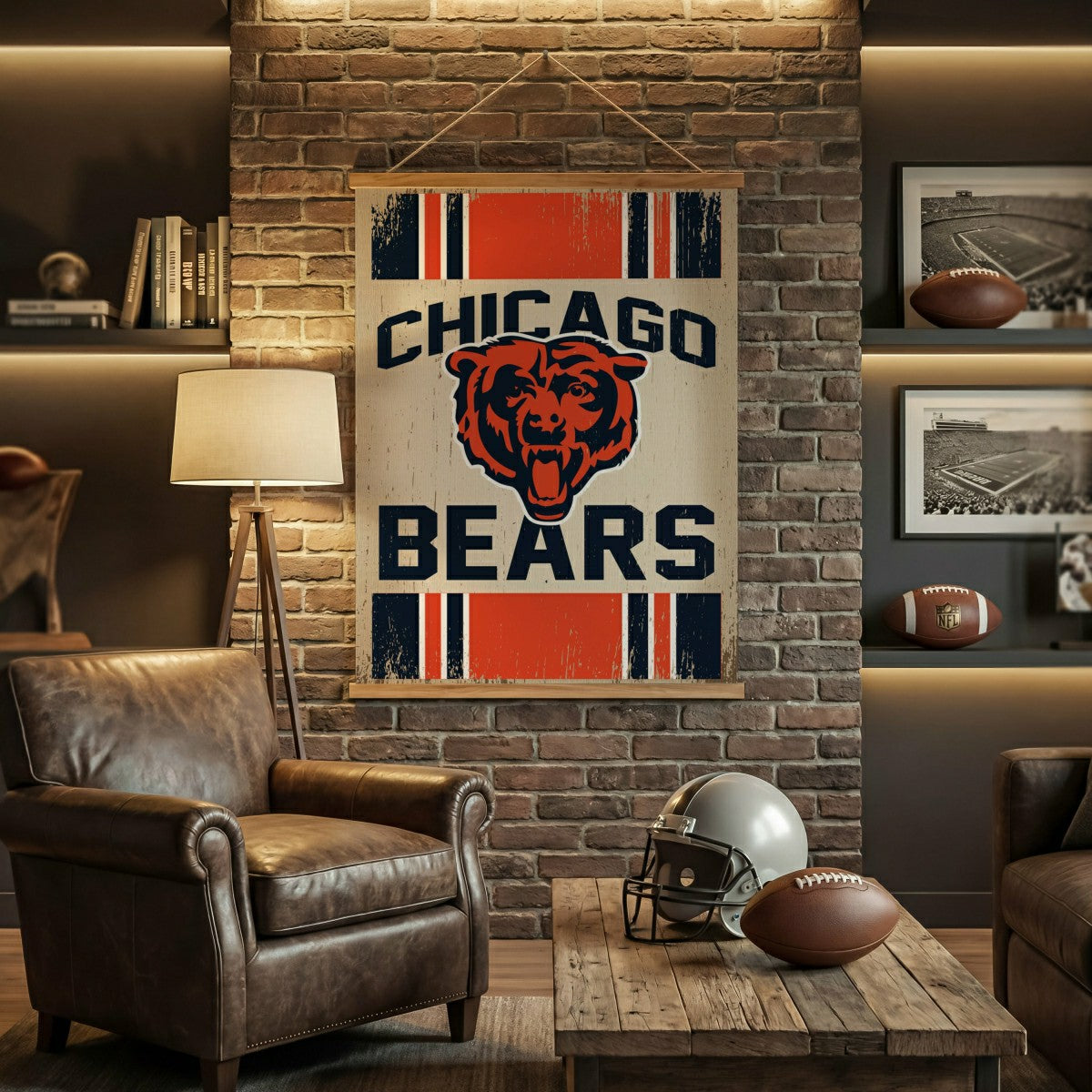 Team Sports America Everyday - Chicago Bears, Canvas Wall Tapestry, Large, 54x36