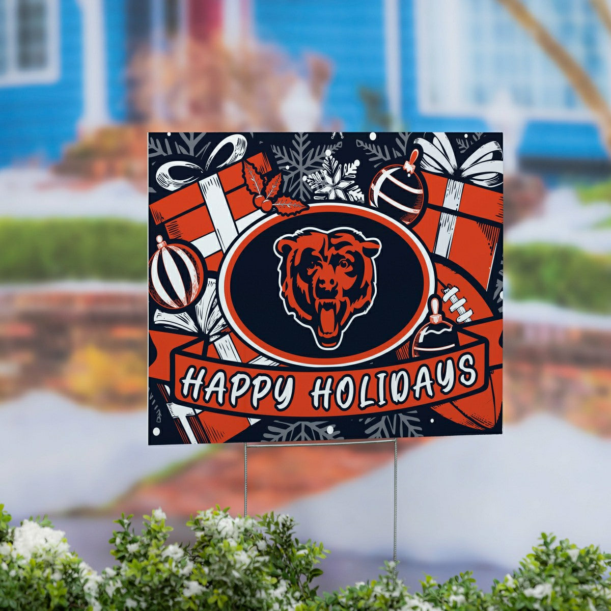 Team Sports America Trending - Chicago Bears Yard Sign, Holiday