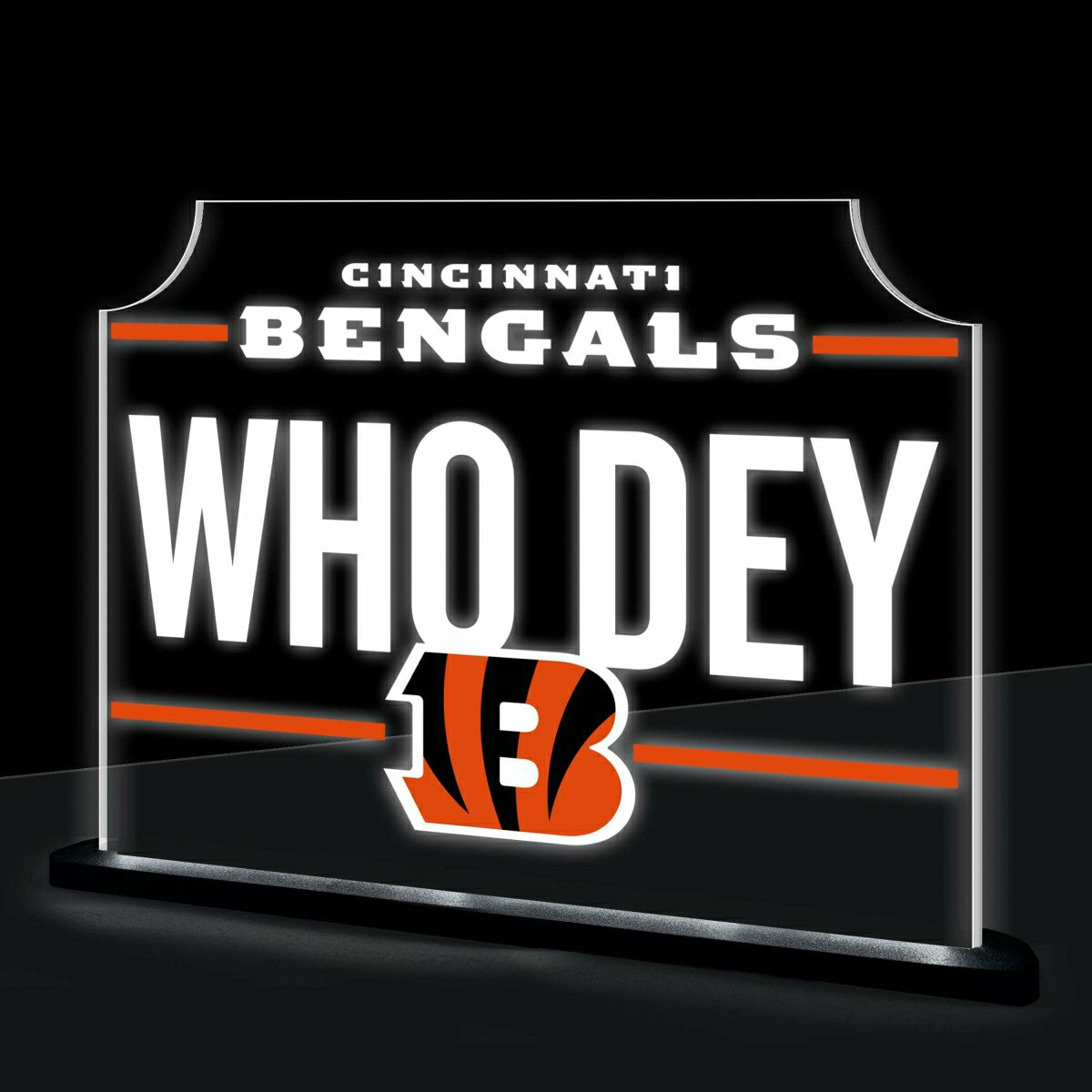 Team Sports America Essential - Cincinnati Bengals NFL Football Rectangle Desklite LED Decor