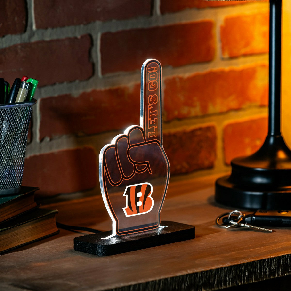 Team Sports America Best Seller - Cincinnati Bengals NFL Football Foam Finger Desklite LED Decor