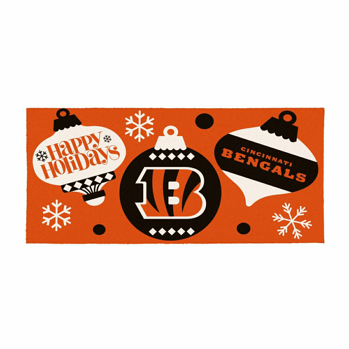 Team Sports America Classic - Cincinnati Bengals Holiday Flocked Coir Sassafras Switch Mat, 22"x10"