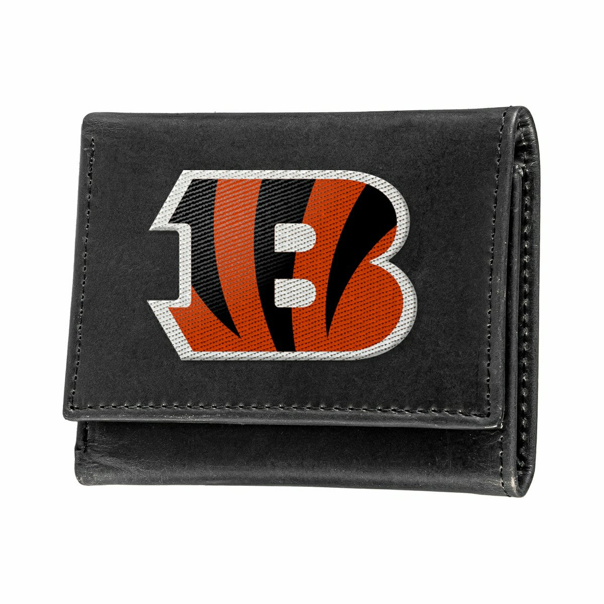 Team Sports America Essential - Cincinnati Bengals Black Tri-Fold Embroidered Wallet w/ RFID Blocking