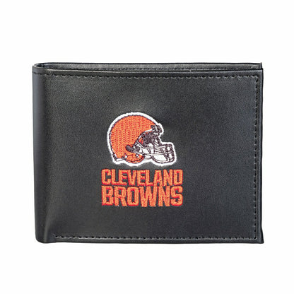 Team Sports America Classic - Cleveland Browns Black Bi-Fold Embroidered Wallet w/ RFID Blocking