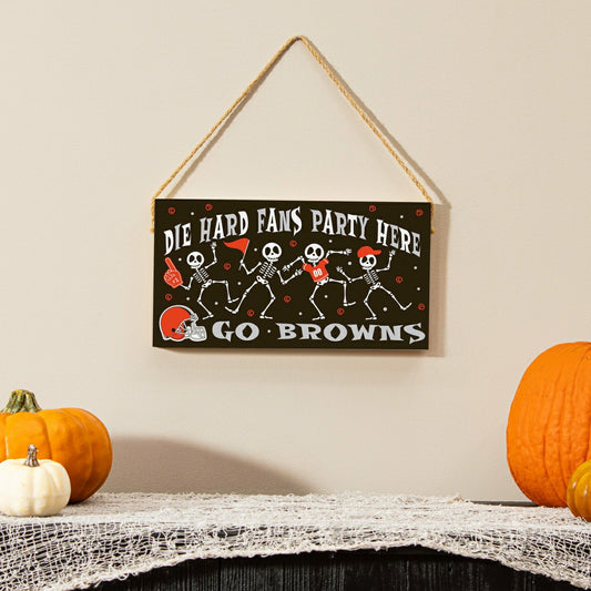 Team Sports America Best Seller - Cleveland Browns Halloween Wood Wall Sign, 6x11